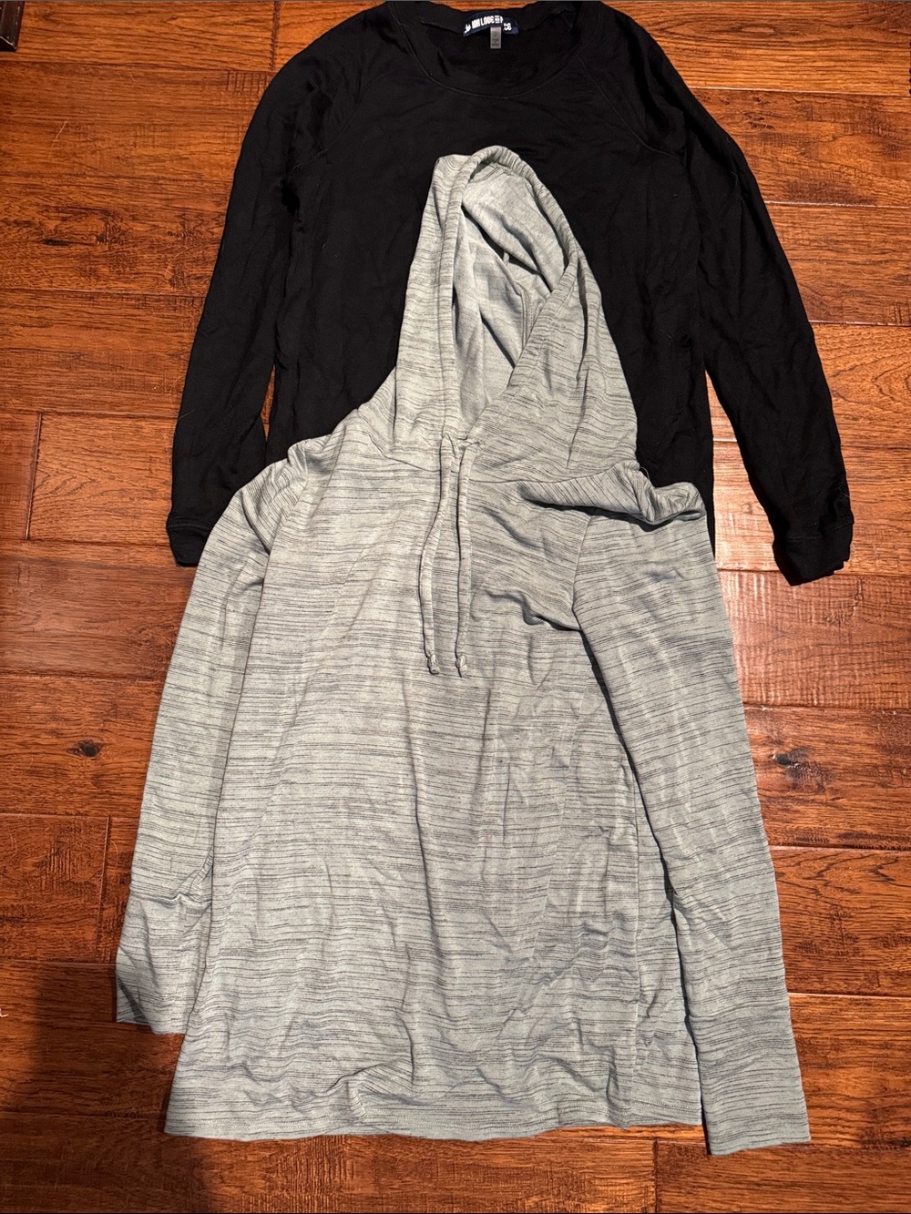 Set of Cozy Light Gray nursing Hoodie with Drawstring and black nursing shirt